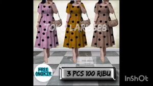 Dress Polkadot Wanita Dewasa Korean Style Model Dan Motif Terbaru/ Dress Polkadot Import Premium