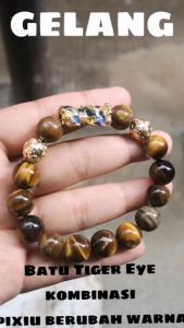 Gelang Pria Pixiu Thermo Berubah Warna Kombinasi Emas