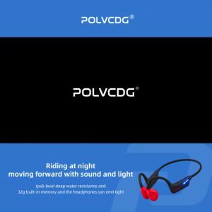 POLVCDG | POLVCDG H50 Running Marathon Bone Conduction Earphones Night Light IPX8 Swimming Earphones 32GB Memory Bluetooth Cycling Earphon