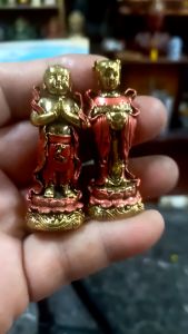 cặp tượng Tiên đồng - Ngọc nữ bằng đồng mini cao 5cm