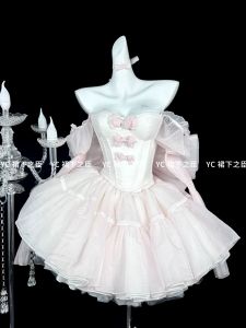 Váy Sinh Nhật Hở Lưng Màu Hồng Phong Cách Công Chúa Pháp Đầu Tiên Váy Dài Tay Váy Dài Thường Ngày Cho Nữ