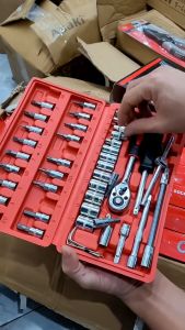 BỘ DỤNG CỤ 46 MÓN MỞ BULÔNG ỐC VÍT SỬA XE MÁY Ô TÔ CAO CẤP