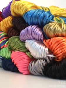 20m 2.5mm Mix Color Nylon Black Rattail Satin Chinese Knotting Silk Macrame Cord Beading Braided Shamballa String Thread HK198