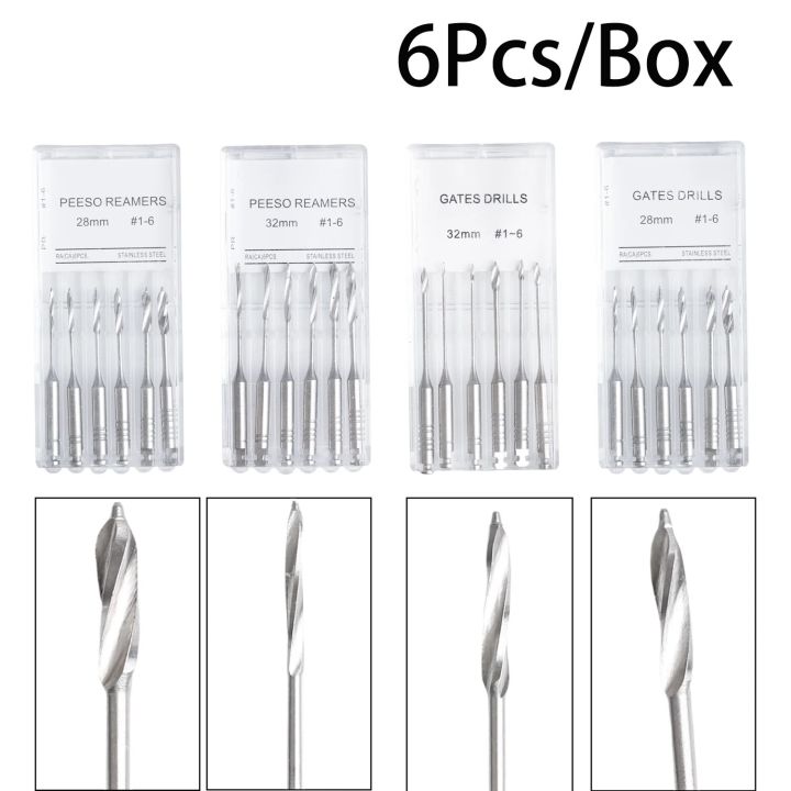 6Pcs/Pack Dental Endodontic Gates Drills Peeso Reamers Rotary 32mm/28mm ...