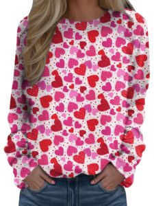 เสื้อยืดผู้หญิงแขนยาวแฟชั่น 3 มิติ ลายดอกไม้ ทรงหลวม สวมใส่สบาย เสื้อยืดคอกลมแขนยาวสำหรับผู้หญิง