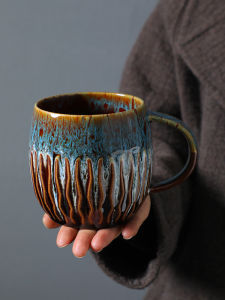 Large Capacity 600ml Ceramic Mug for Home Use Water Drinking Coffee Cup High Aesthetic Value Breakfast Cup Thick Earthenware