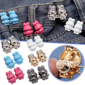 【Muswannas】1Pair Rabbit Waist Buckles Women Detachable Tightening Jeans Waist Clip Metal Retractable Belt