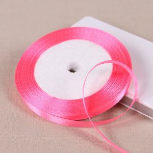 Hot Sale (25yard/roll) 0.6cm Peach Single Face Satin Ribbon Gift Packing Ribbons Belt Christmas Decorative Materials DIY Craft