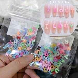 100/200Pcs 3D Candy Color Letter Nail Charms Mixed A-Z English Alphabet Resin Nail Art Decorations DIY Craft Manicure Supplies1