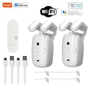 1PCS Tuya Smart WiFi Curtain Robot (1PCS with Hub) for Roman Rod Track - App Remote Control Alexa & Google Home Compatible