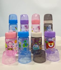 4OZ & 8OZ  Cute Colorful Straight Standard Feeding Baby  Infant Newborn Feeding Bottle BPA Free Anti-Colic Soft Nipple