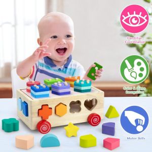 Kids Shape Sorter Learning Toys for ToddlersStacking Blocks Montessori Toys Preschool Gift