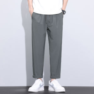 Miiow | Ice Silk Casual Pants Mens Summer Thin Loose Straight Leg Sports Long Trousers Youth Fashion High Elasticity Cool Feeling