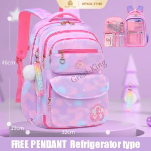 School Bag For Kids Backpack Girls Princess Stuffed Toy Waterproof Children Purple Comfortable 6-8-10-12-14years old