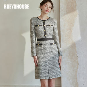 Roey s house | Elegant Grey Tweed Dress for Autumn