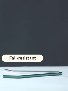 Eco Friendly Glass Straw Straight & Bent Reusable 20CM Straw