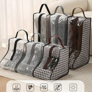 1/2/3/4 Pieces Of Thousand Bird Grid Shoe Storage Bag Transparent Dustproof And Moisture-proof Shoe Boot Protective Cover