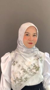 BRAND NO LABEL - LILY - YUNA SERIES I HIJAB BRAND NO LABEL I HIJAB BNL I HIJAB TERBARU 2023 I HIJAB PRINTING WARNA PUTIH