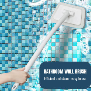 Removable Bathtub Brush Wall Tile Brush Window Glass Sponge Cleaning Brush Long Handle Floor Brush for Cleaning Bathtub Bathroom Tile Floor Wall Ceiling Household Clean Up