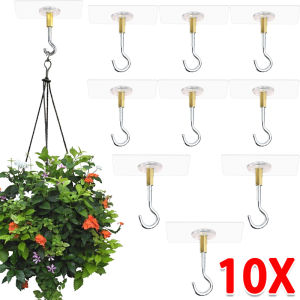 10PCS Self-adhesive Wall Hanging Hook / Super Sticky No-drilling Ceiling Hook / Household Multi-functional Hook for Kitchen Bathroom Door Back