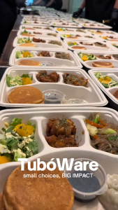 Tuboware Sugarcane Bagasse 500cc Oval Container with Lid