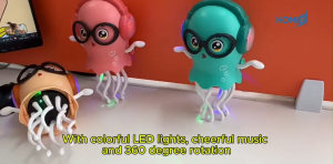 LED Dancing Funny Jellyfish Octopus Toy Light Up Music Toy Interactive Moving Kids Toy