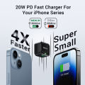 MOKiN 20W Fast Charger Block USB C Wall Charger Type C PD Power Delivery Charging Block Foldable Plug for iPhone iPad/iPad Mini. 