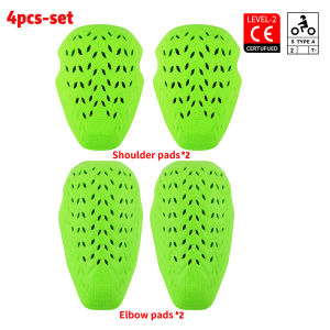 Green Motorcycle CE Level 2 Protective Gear Set PU Armor Anti-Impact Jacket And Pants for Motocross And Off-Road Riding
