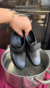 stylish black shoes for boys Back-to-school season black Velcro shoes Comfortable black student shoes Sizes 24-35 For School and everyday wear