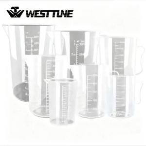 WESTTUNE 3PCS Acrylic Plastic Measuring Cup Food-Grade Transparent Multi-functionalwith Handle Multipurpose for Home Kitchen Lab