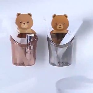 Rak Sikat Gigi Odol Motif Beruang Rak Gantung Kamar Mandi Tempel Tembok Bear Toothbrush Storage