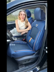 Mitsubishi car exclusive 5-seater cover with fully covered leather ice silk waterproof breathable seat protection cover with fixed lumbar support suitable for Mirage Strada Xpander Montero Lancer Pajero Eclipse Evo Asx (5 Luxury Seat Set