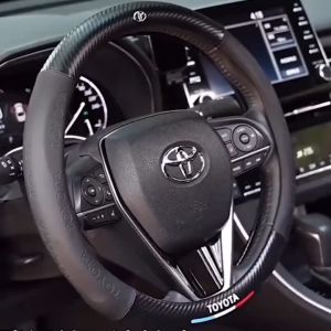 Toyota Hilux Revo, Altis Vigo, Fortuner, Camry, Vios, Yaris, Ativ, Hilux Vigo, Avanza, Sienta, Commuter, Innova หุ้มพวงมาลัยรถยนต์ 38 ซม. สำหรับโตโยต้า