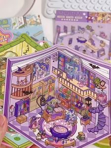 Ivorybaby Mainan Anak Sticker 3D Lucu Kreatif Gaya Untuk Dekorasi Diy 3D Scene Stickers