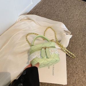 Macaron Sweet Mini Small Bag Womens Bag 2024 New Arrival Fancy Chain Messenger Bag Diamond Small Bag