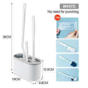 XT Toilet Brush 3 in 1 Set Wall-mounted Silicone Bathroom Cleaning Brush Multifunction Toilet Brush with Holder