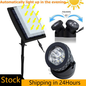 ไฟสปอตไลท์ LED พลังงานแสงอาทิตย์สีขาวอบอุ่น/เย็นไฟแสงอาทิตย์ LED ไฟภายนอกอาคารแรงดันต่ำไฟภายนอกอาคารกลางแจ้งไฟ IP65โคมไฟสำหรับสนามหญ้าสวนไฟสปอตไลท์ RGB สีขาวอุ่น/เย็นสำหรับบ่อปลาลานสวนบ่อ