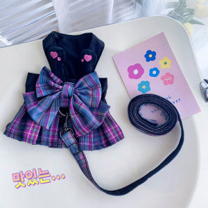 Summer Pet Dog Dress Lead-compatible