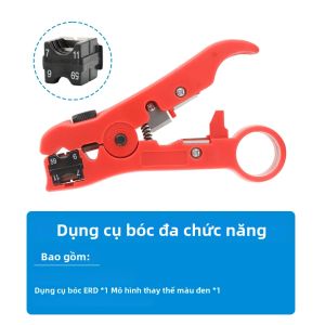 Kìm Tuốt Dây Cáp Đồng Trục Đa Chức Năng Dụng Cụ Tuốt Dây Bằng Thép Carbon Cho Cáp RG6 RG59 RG7 RG11 UTP STP Tay Cầm Thuận Cả Hai Tay