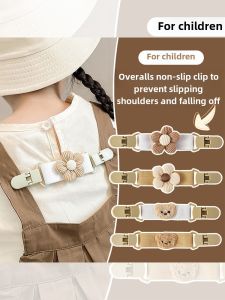 Summer Anti-Loss Shoulder Straps Childrens Bib Overalls Baby Dress Fixing Buckles Girls Fashion Accessories Hair Clips