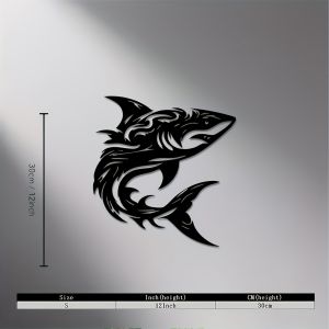 CIFbuy | CIFBUY Metal Tribal Shark Wall Sculpture Iron Art Decor Indoor Outdoor Living Room Bedroom Accent Gift