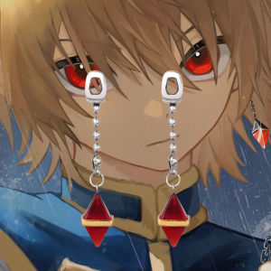 Anime Hunter X Hunter Hisoka Kurapika Red Earrings Pendant Fans Gift Cosplay Props For Women Men Jewelry