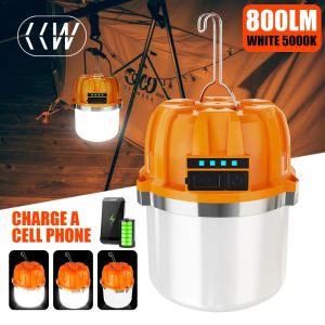 CCW 500W LED Camping Lantern USB Rechargeable Portable Lamp Bulb Flashlight with Power Display Emergency Light for Outdoors Fishing