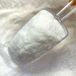 50 กรัม/ถุงสีขาว Iridescent Powder เล็บ Glitter 0.2mm Ultra Fine Glitter ฝุ่น Holographic Rainbow Chrome Pigment Iridescent Glitter