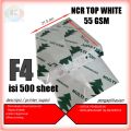 kertas NCR F4 TOP white  kertas karbonless kertas nota kertas NCR top white 55 gsm F4 isi 500 lembar. 