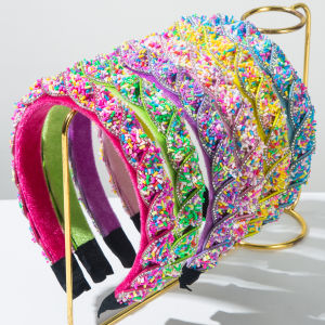 New Baroque Headband From Europe and America Sweet Candy Colored Cute Woven Headband High Skull Top Beautiful Headband