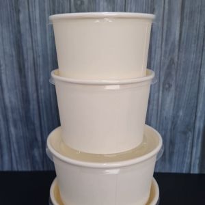 Mangkok Es dengan Lid & Mangkok Kertas Putih 12/17/22/27 oz