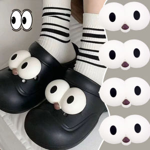 4ชิ้นการ์ตูนตลกอะนิเมะตลกอุปกรณ์เสริมหัวเข็มขัดการตกแต่ง DIY ตาโตหัวเข็มขัดรองเท้า Crocs รองเท้าหัวเข็มขัดดอกไม้เครื่องประดับเสน่ห์