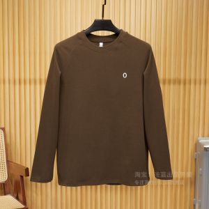 Double-Sided Velvet Long Sleeve round Neck T-Shirt Mens Basic Pure Color Underwear Shirt Fashionable Urban Style Winter Warm