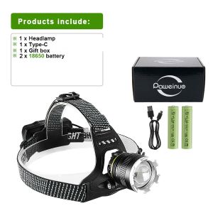 XHP390 Ultra Powerful Headlamp Long Range 1500m with IR Sensor Fishing Headlights 18650 Rechargeable Head Flashlight